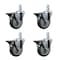 Service Caster 4'' Gray Poly Wheel Swivel 7/8'' Square Stem Caster Set with Brake, 4PK SCC-SQ20S414-PPUB-GRY-PLB-78-4 - alternate 1